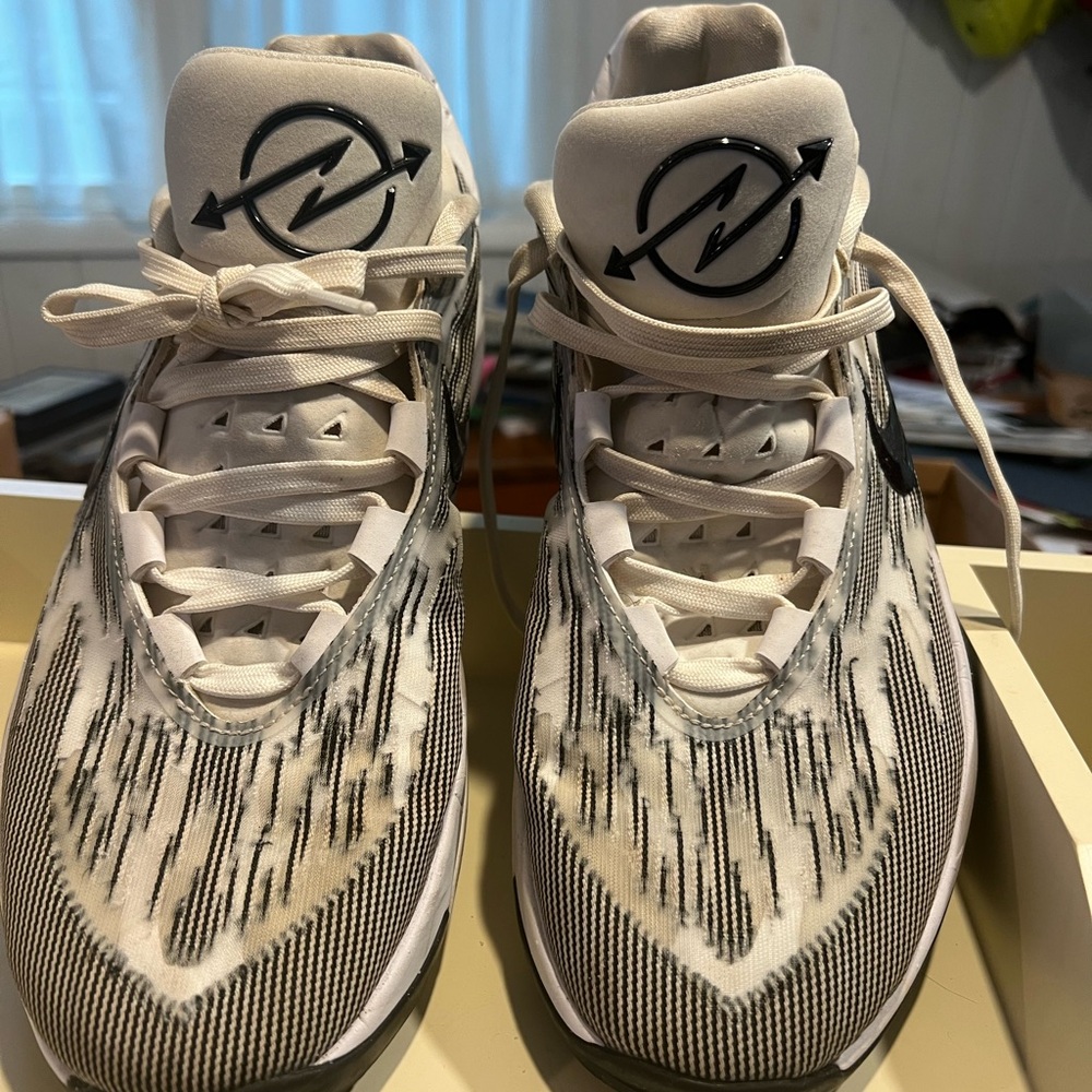 Cream and Black Athletic Shoes size 12